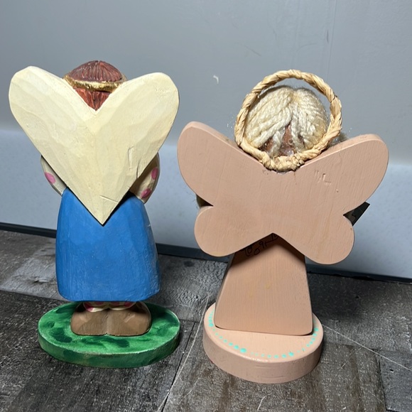 Vintage Hand Made Wooden Angels Made Bend Oregon - Picture 2 of 4